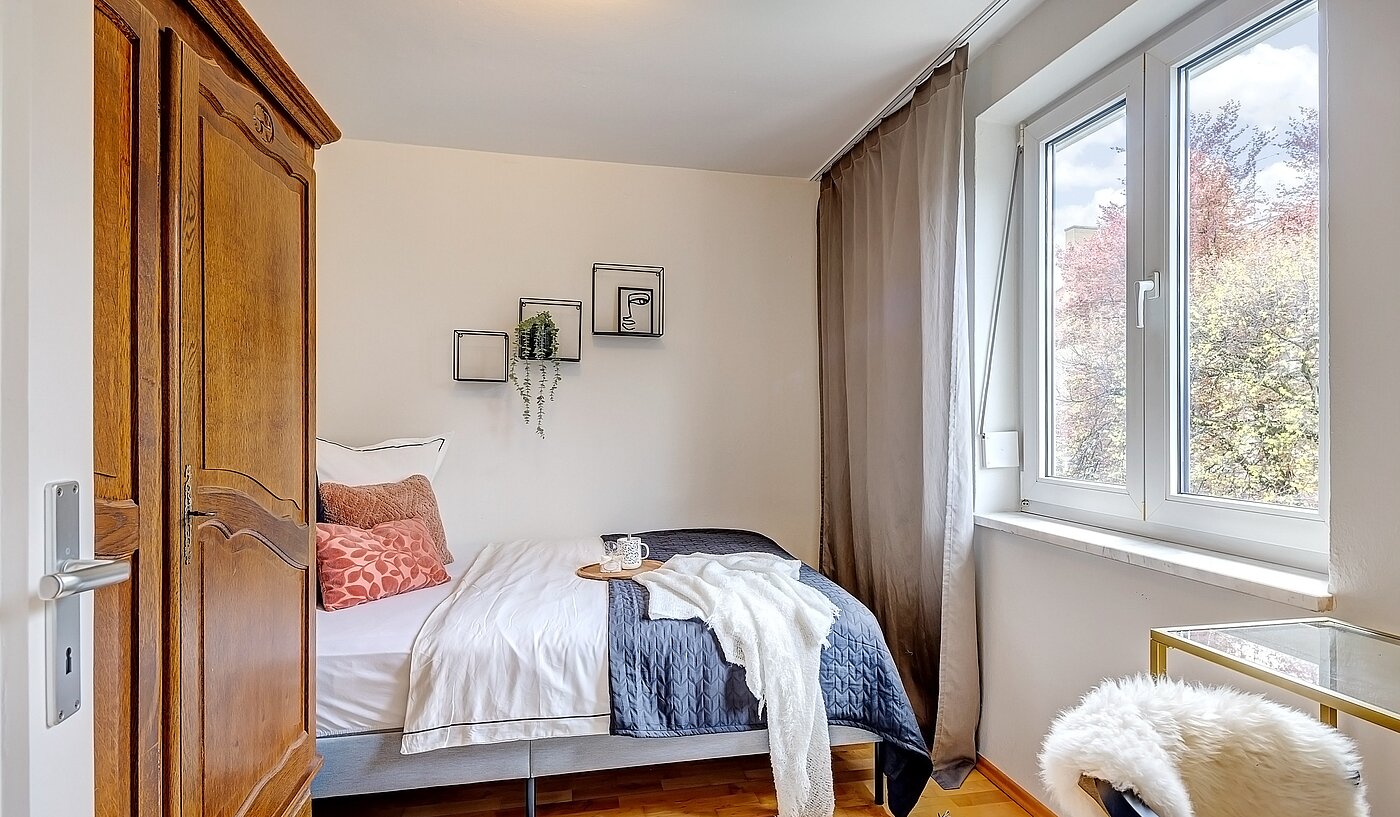 Appartamento a 1.5 camere | München-Schwabing | 70014 | Schlafzimmer mit...