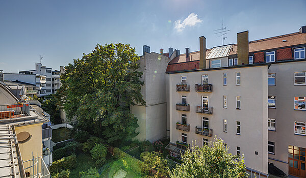 Appartamento a 1 camera | München-Schwabing | 70449 | Blick von der Terrasse...
