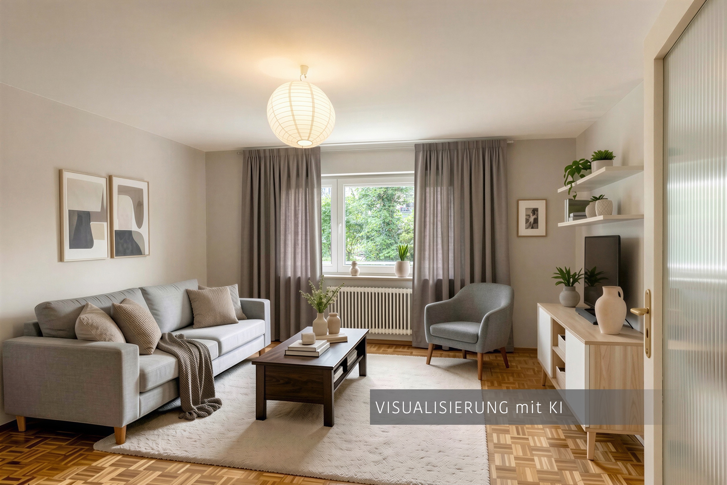 Piano rialzato a 2.5 camere | München-Schwabing | 70441 | Visualisierung mit KI | Thumbnail