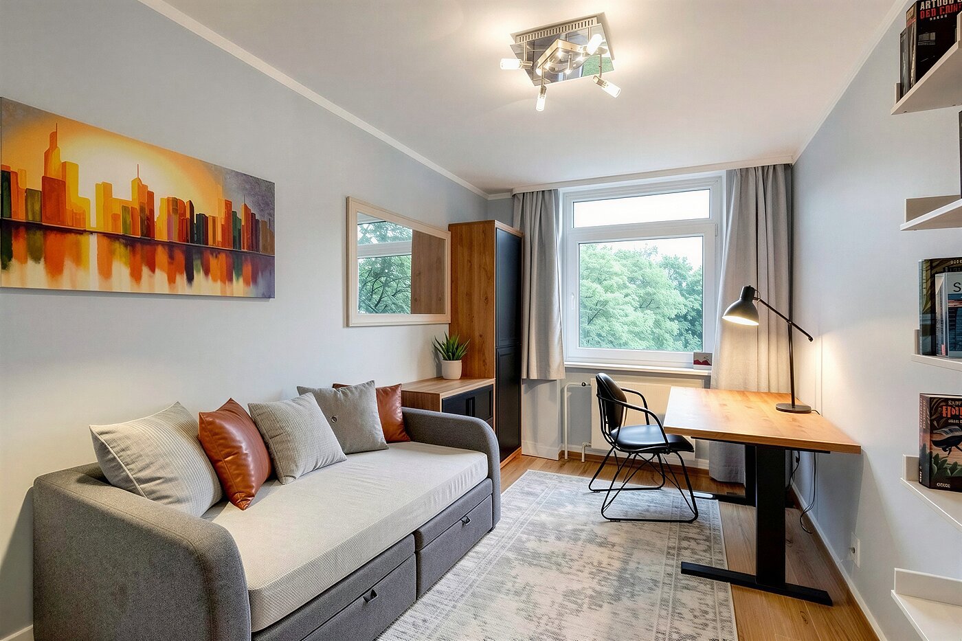 Appartamento a 4 camere | München-Aubing | 70276 | KI-generiertes Möblierungsbeispiel