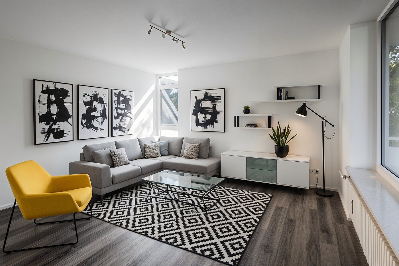 Piano rialzato a 1 camera | München-Obermenzing | 70282 | KI-generiertes Möblierungsbeispiel