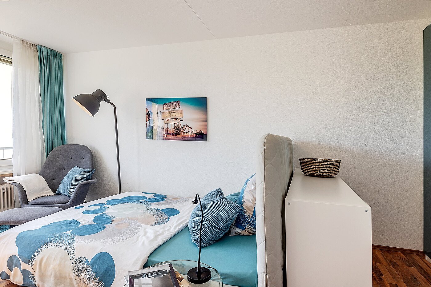 Appartamento a 1 camera | München-Oberföhring | 2104ML2 | Das Bett als Raumtrenner