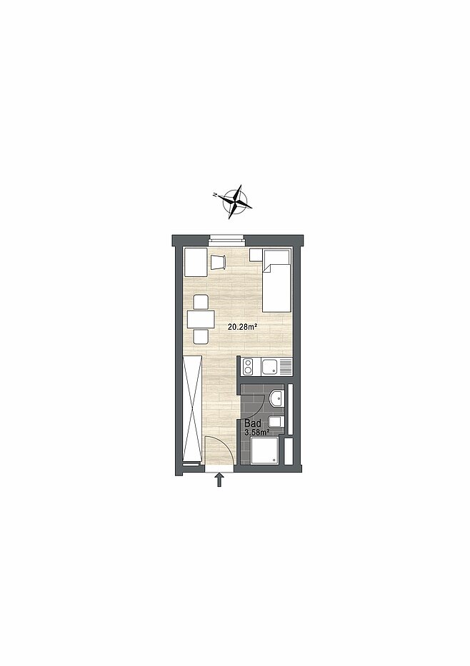Apartment a 1 camera | München-Ramersdorf | 70251 | - nicht maßstabsgetreu -