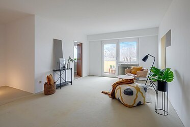 Oberföhring: Tranquillo bilocale con ampio balcone verso ovest