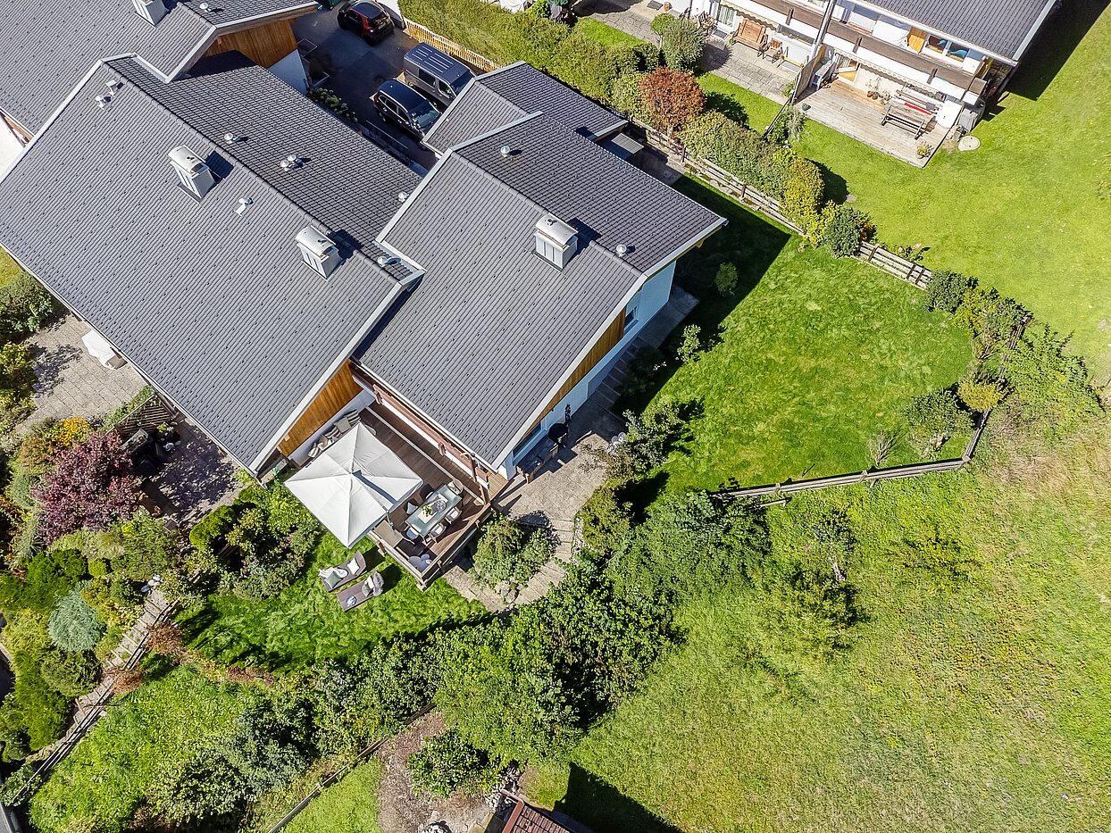 Casa a schiera d'angolo a 3 camere | Kreuth | 70037 | Luftbild auf das Grundstück