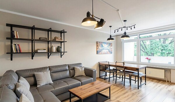 Appartamento a 4 camere | München-Aubing | 70276 | KI-generiertes Möblierungsbeispiel