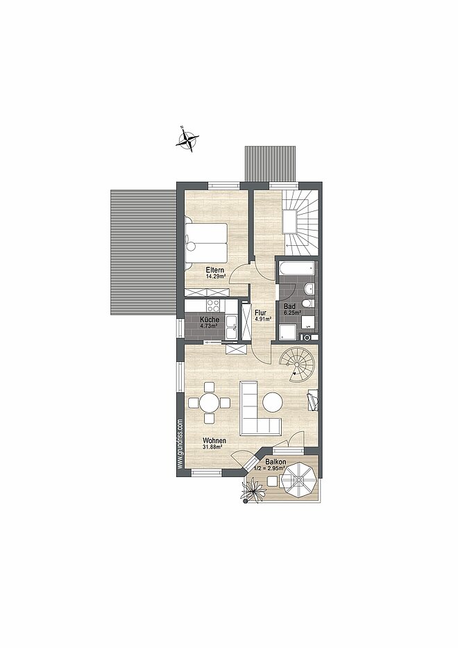 Appartamento Maisonette a 3.5 camere | München-Trudering | 70238 | Nicht maßstabsgetreu