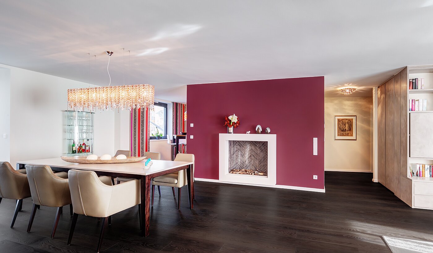 Appartamento a 3 camere | München-Schwabing | 1511ML1 | Essbereich mit Kamin