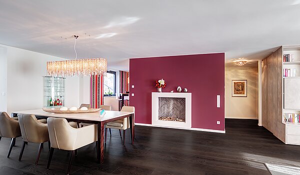 Appartamento a 3 camere | München-Schwabing | 1511ML1 | Essbereich mit Kamin