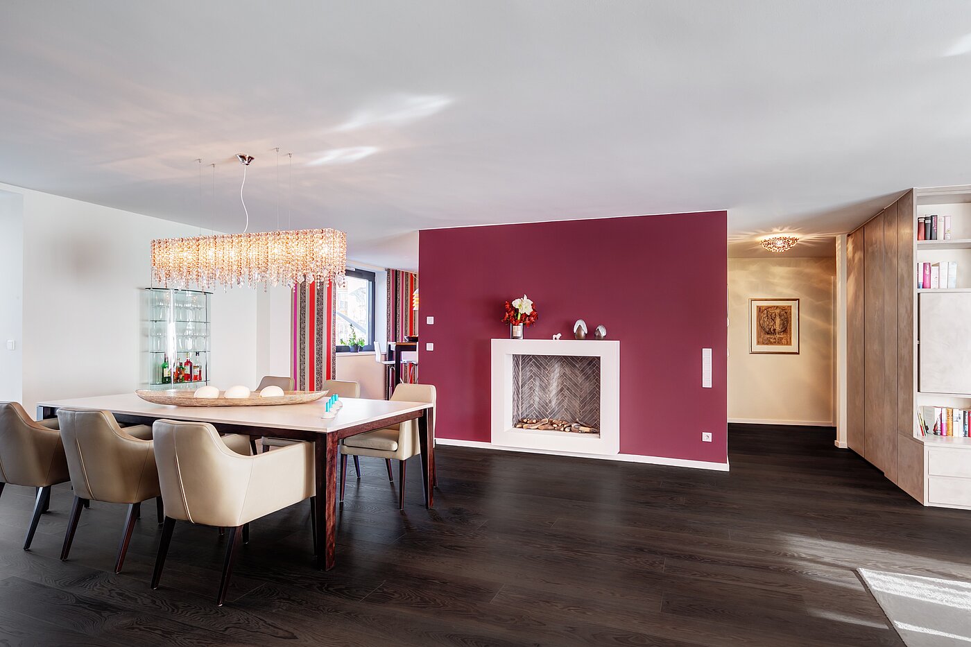 Appartamento a 3 camere | München-Schwabing | 1511ML1 | Essbereich mit Kamin