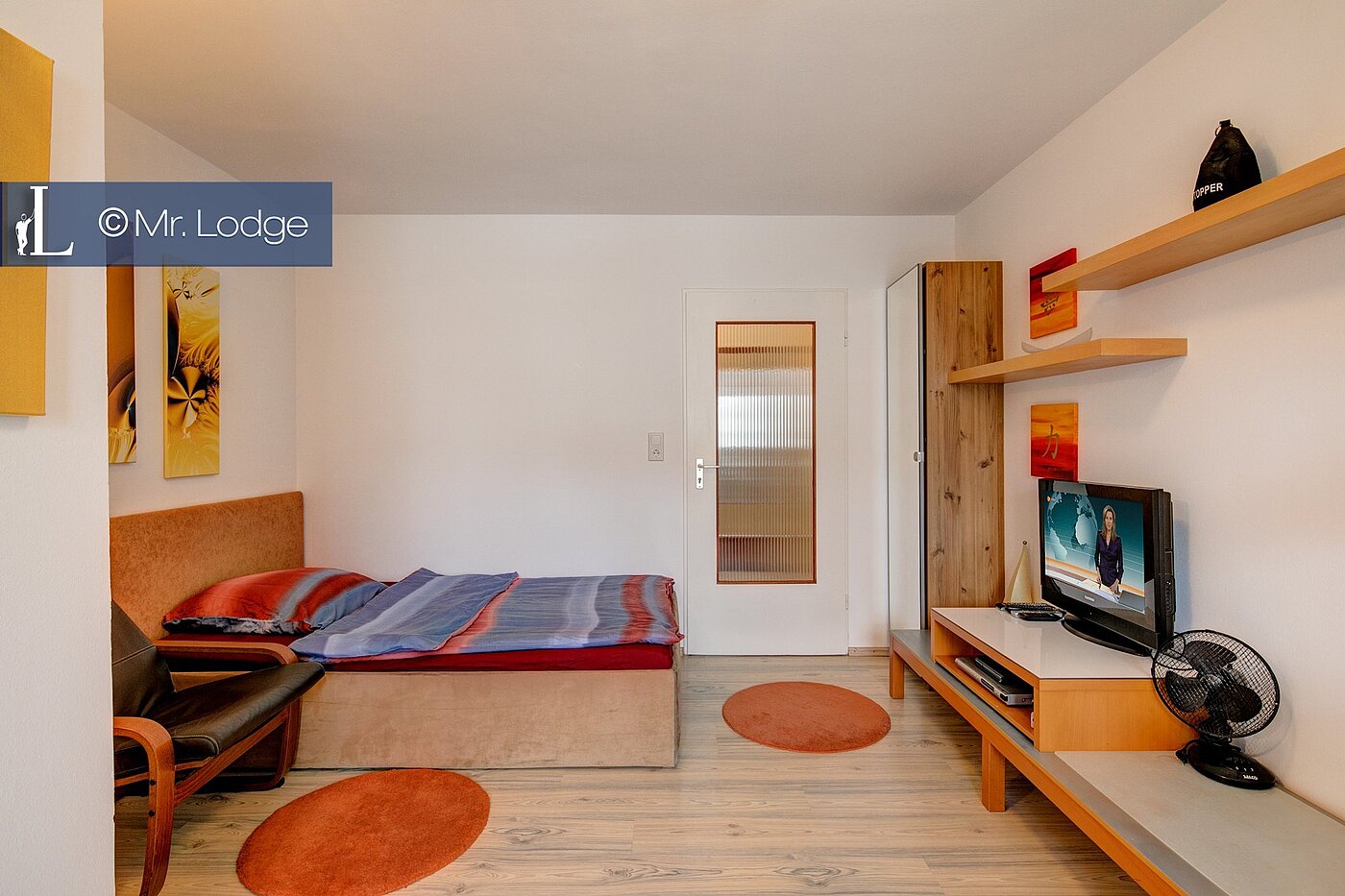 Appartamento a 1 camera | München-Milbertshofen | 1710ML5 | Blick zum Bett