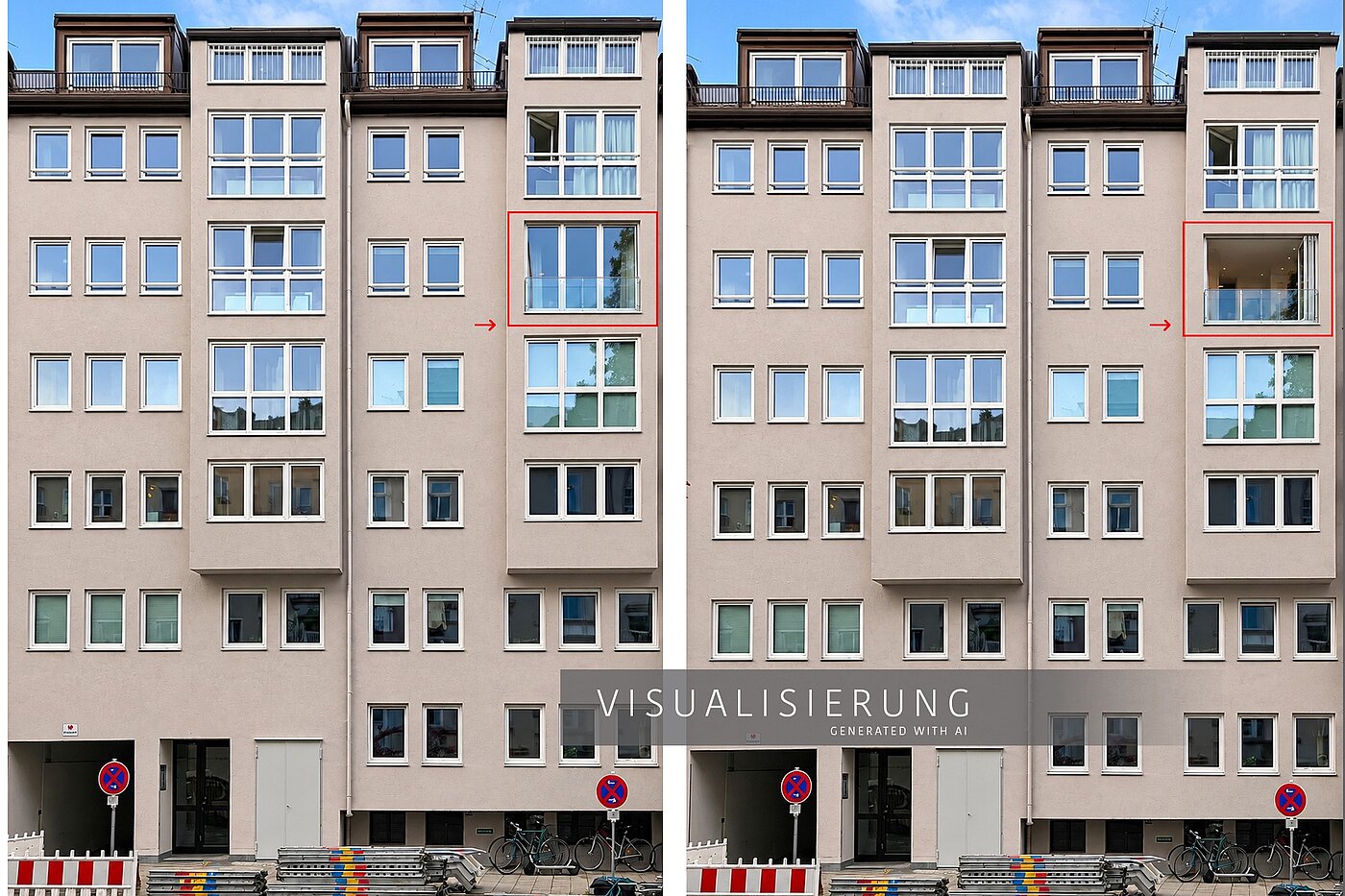 Appartamento a 2 camere | München-Isarvorstadt | 70459 | Hier mit Faltfenster, außen...