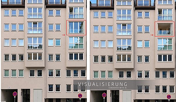 Appartamento a 2 camere | München-Isarvorstadt | 70459 | Hier mit Faltfenster, außen...