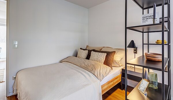 Appartamento a 1 camera | München-Maxvorstadt | 700022 | Schlafbereich mit Doppelbett