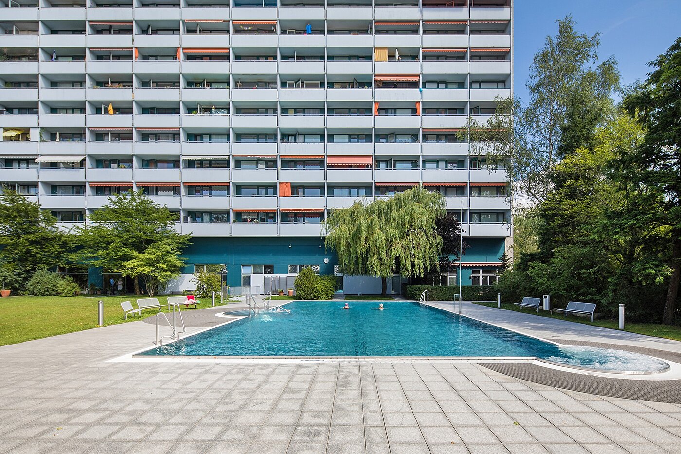 Appartamento a 1 camera | München-Solln | 2201ML92 | Außenbereich mit Poolanlage...