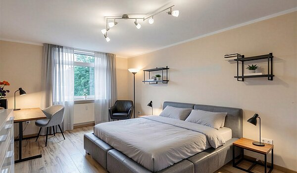 Appartamento a 4 camere | München-Aubing | 70276 | KI-generiertes Möblierungsbeispiel