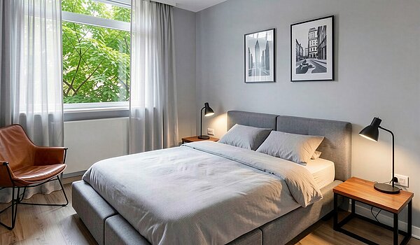 Appartamento a 4 camere | München-Aubing | 70276 | KI-generiertes Möblierungsbeispiel