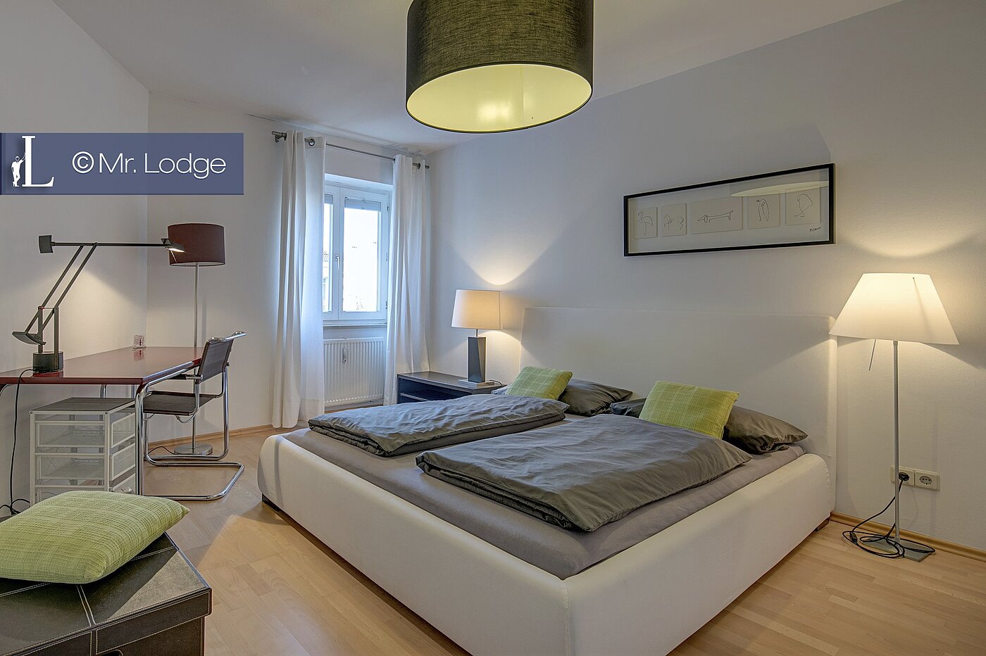 Appartamento a 2 camere | München-Lehel | 1605ML6 | Schlafzimmer mit Arbeitsplatz