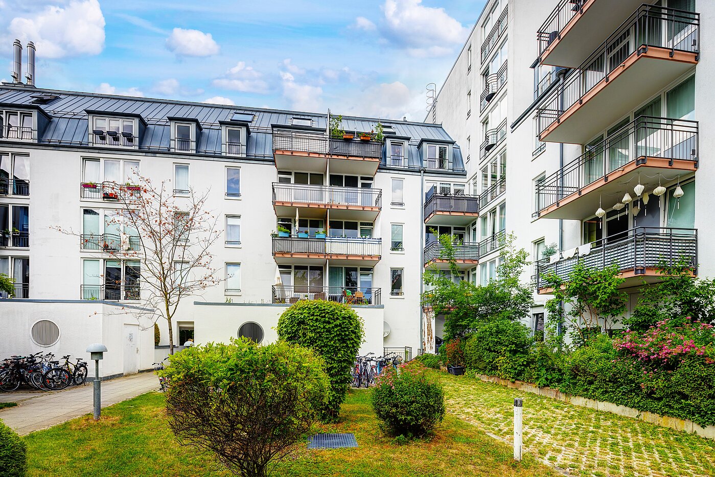 Appartamento a 2 camere | München-Obersendling | 70039 | Rückansicht der Anlage
