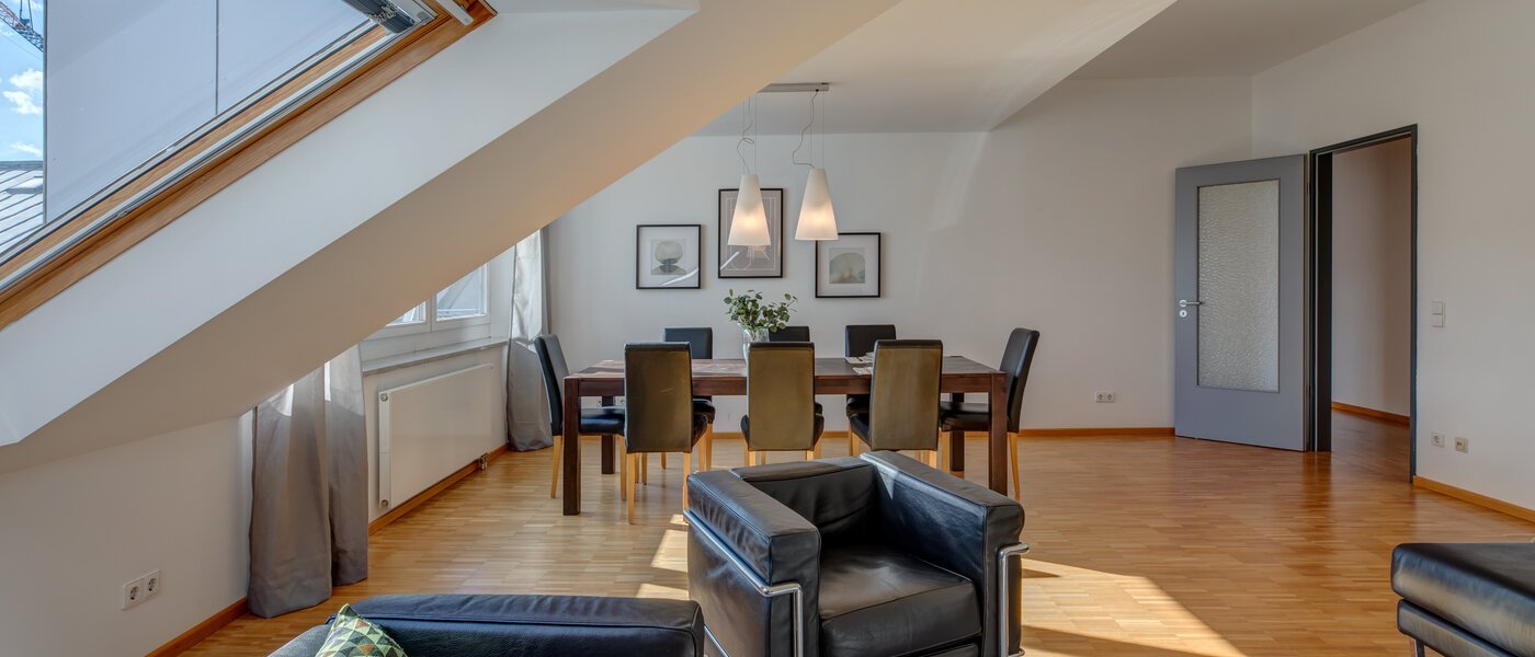 attico con terrazzo München Maxvorstadt - Museumsviertel 03 zona living 1