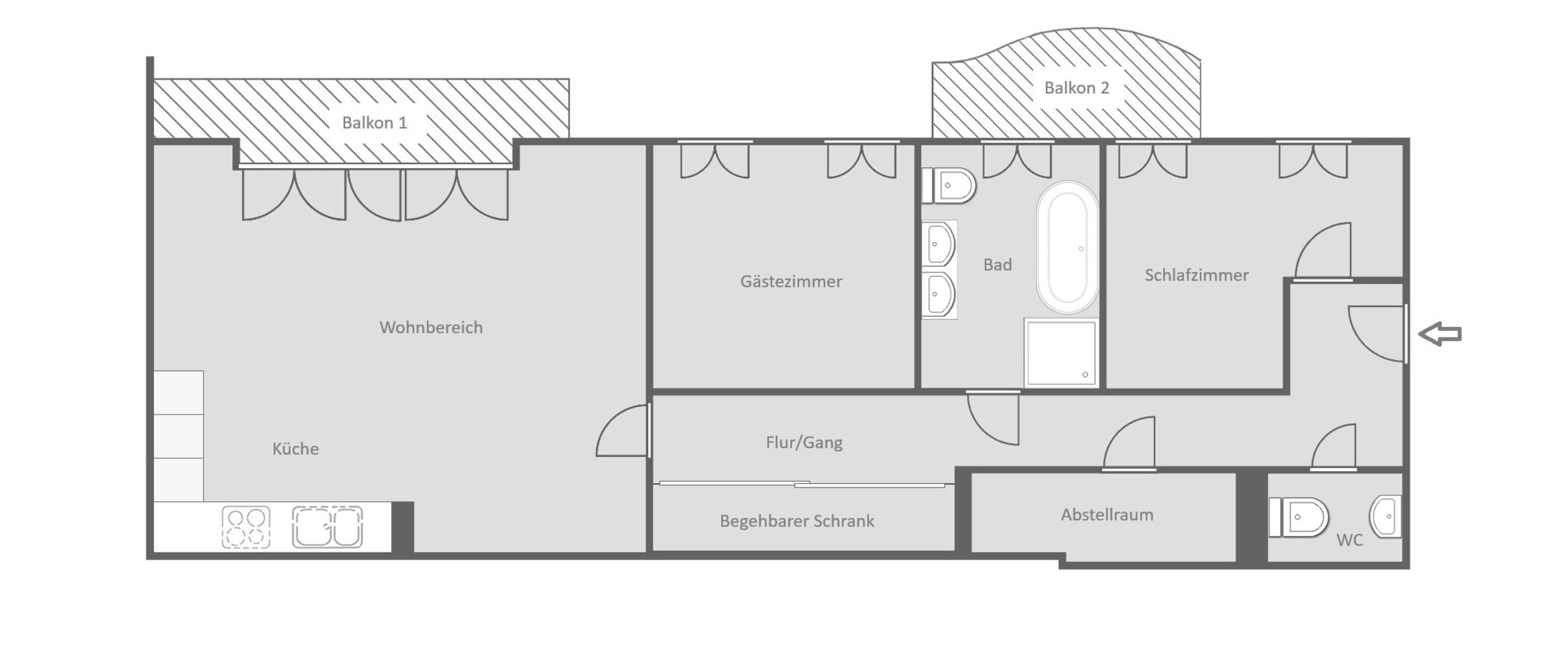 appartamento München Maxvorstadt - Universitätsviertel 01 planimetria 10142