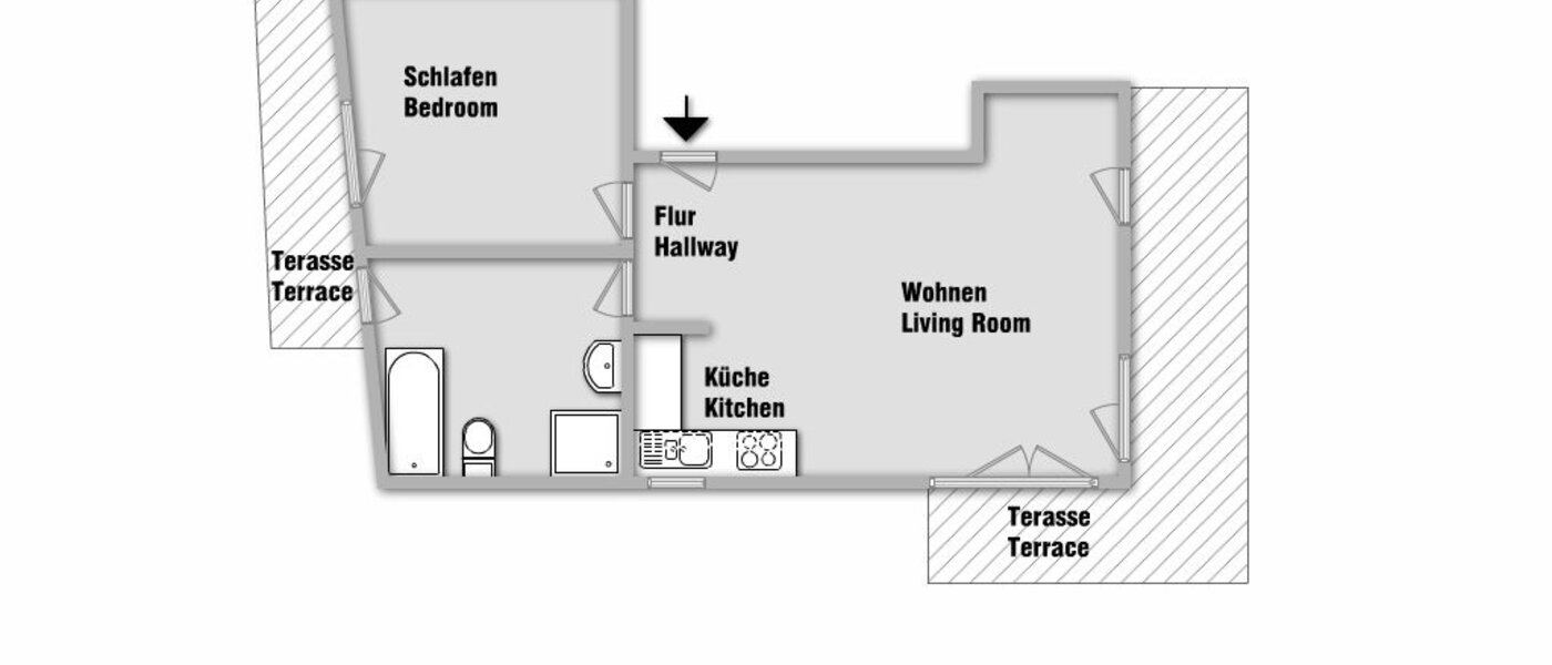 attico con terrazzo München Ramersdorf 01 planimetria 10340