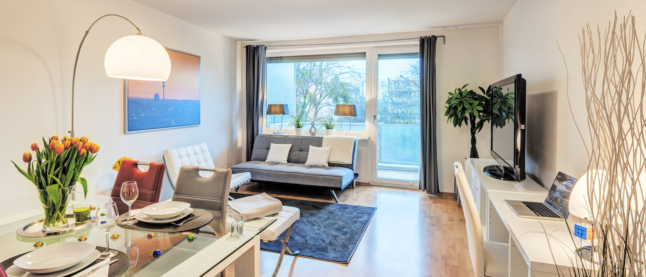 appartamento München Sendling-Westpark 01 zona living 10496