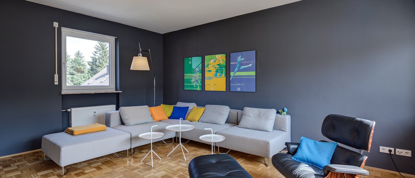 attico con terrazzo München Fasangarten 02 zona living 11218