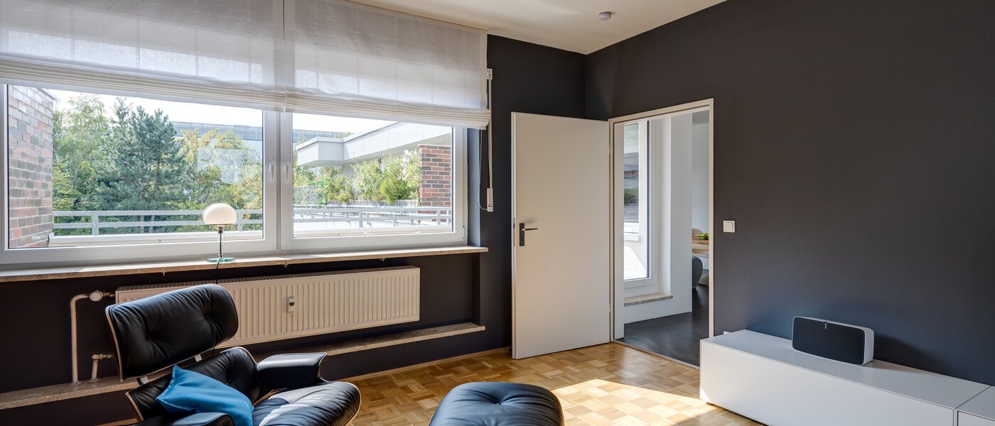 attico con terrazzo München Fasangarten 04 zona living 11218