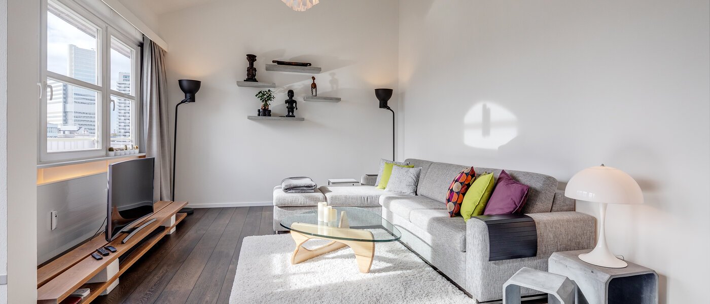 attico con terrazzo München Arabellapark 01 zona living 11226