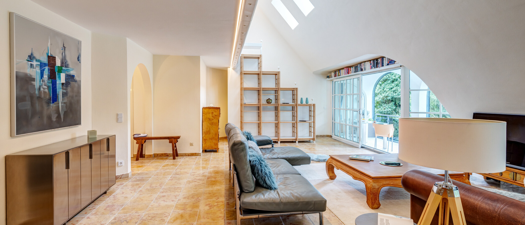 attico con terrazzo München Menterschwaige 03 zona living 11267