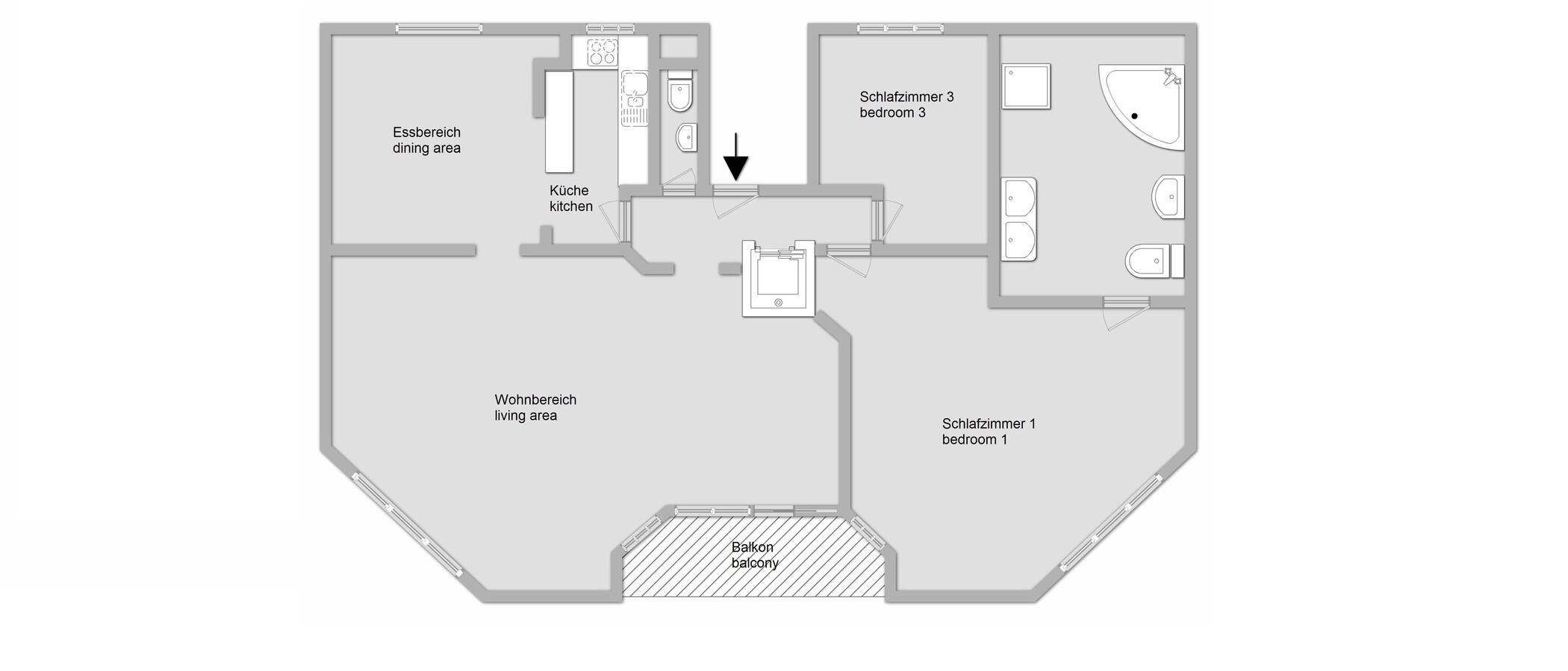 attico con terrazzo München Menterschwaige 01 planimetria 11267
