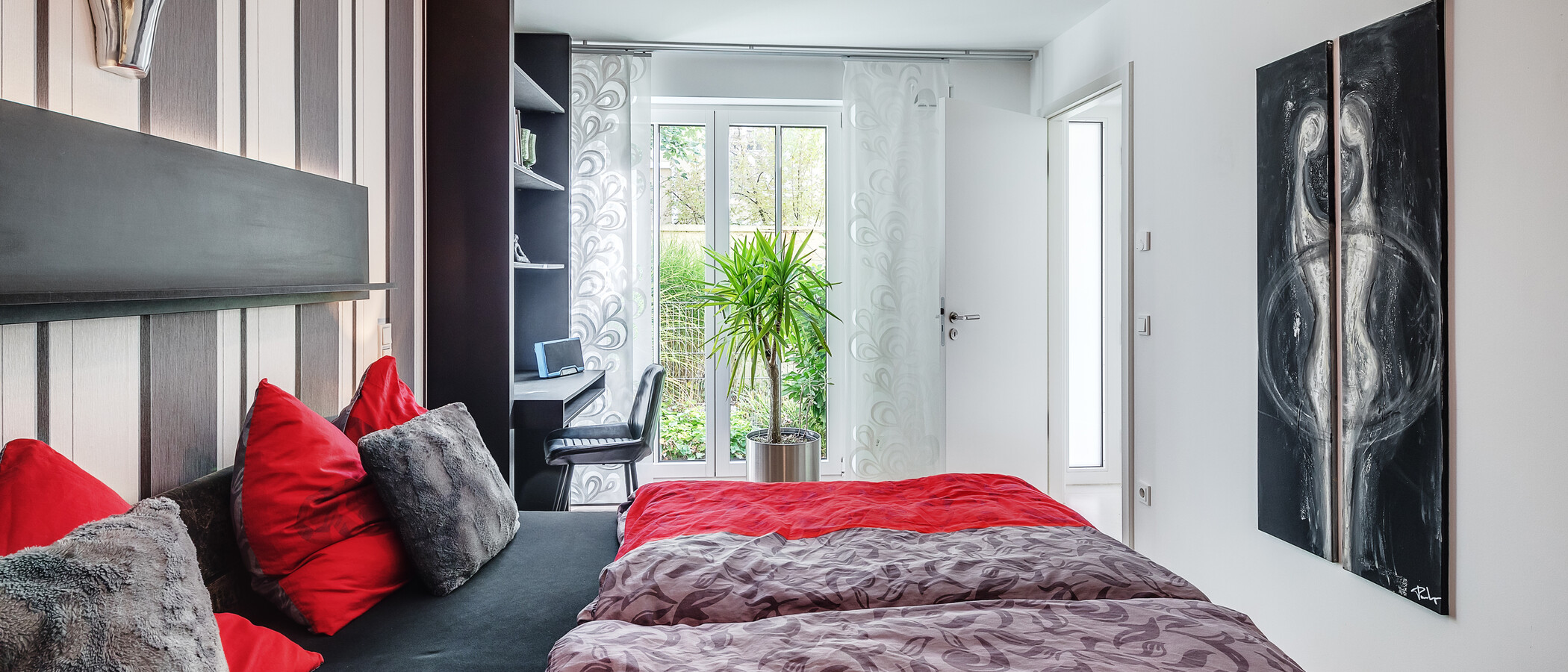 appartamento con giardino München Schwabing (rechts der Leopoldstraße) 03 camera da letto 12380