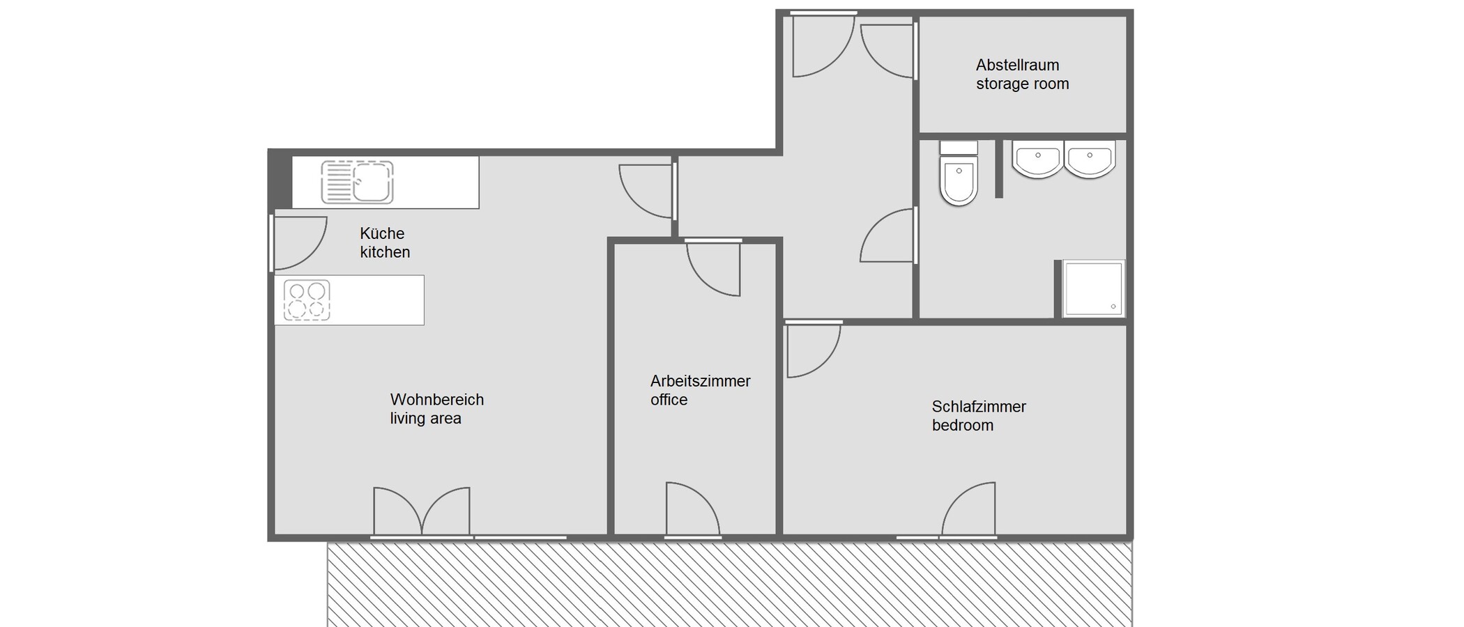 appartamento München Schwabing - Domagkpark 01 planimetria 12597