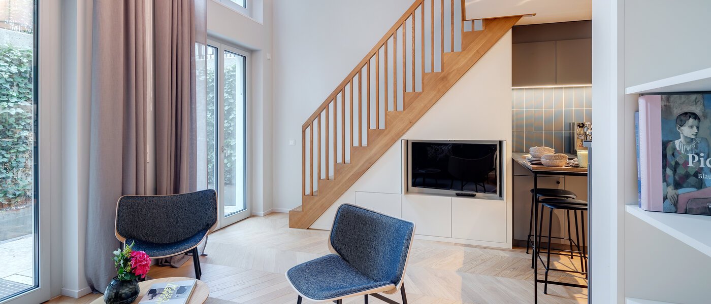 maisonnette con galleria München Herzogpark 02 zona living 12615