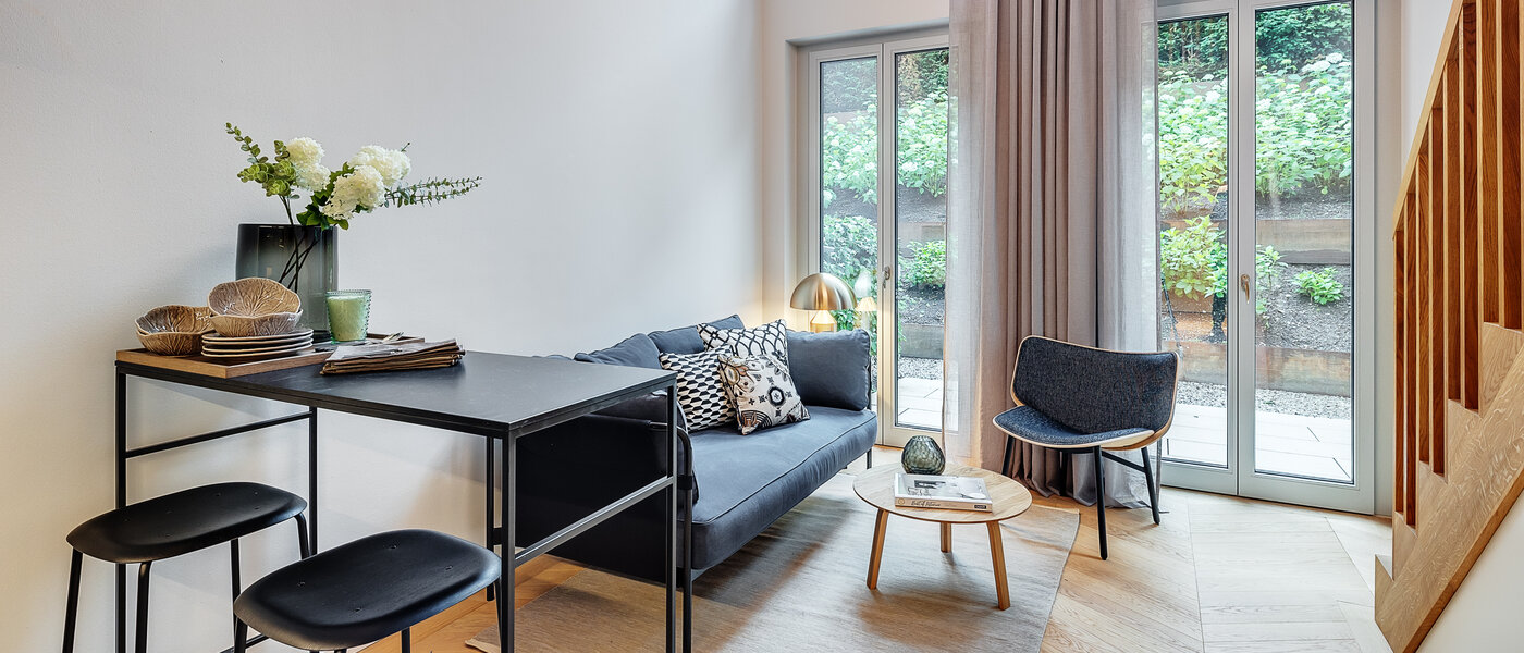 maisonnette con galleria München Herzogpark 02 zona living 12618