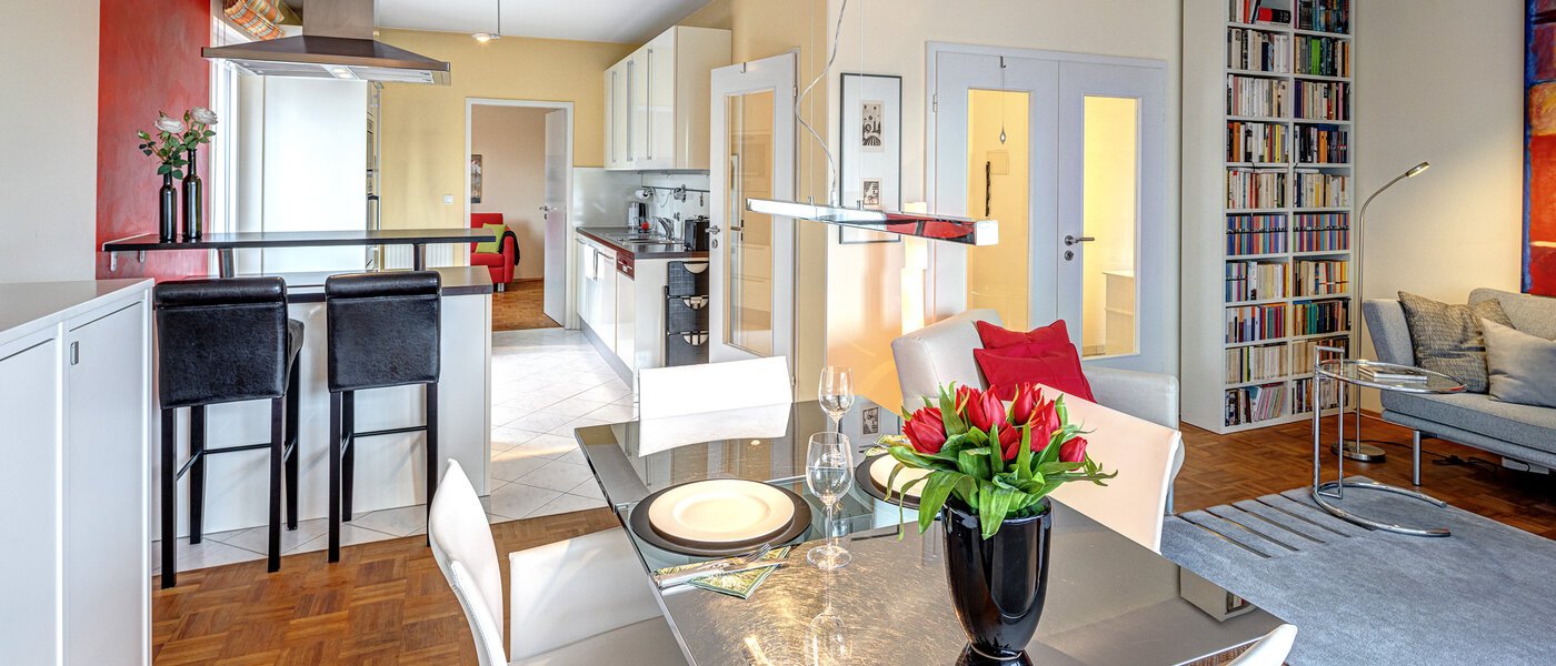 attico con terrazzo München Moosach 01 zona living 13292