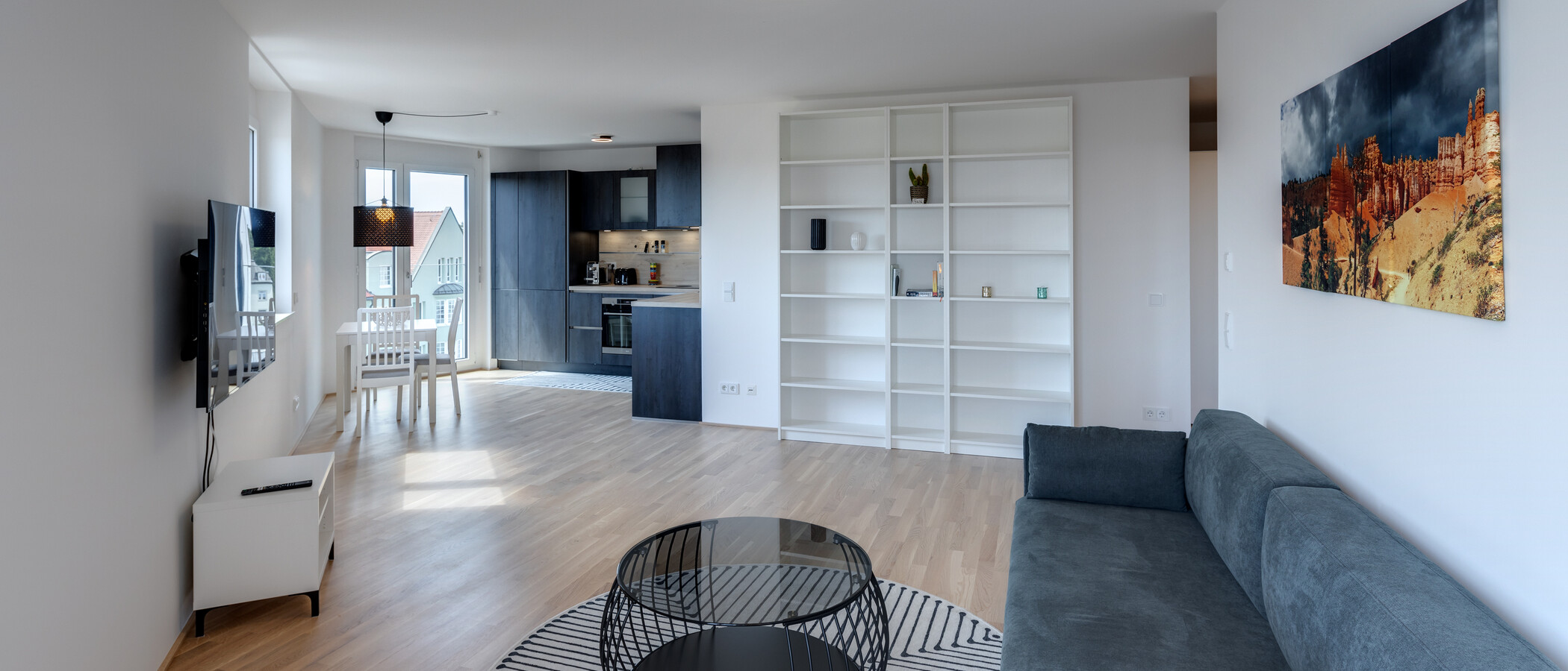 attico con terrazzo München Pasing 01 zona living 13619