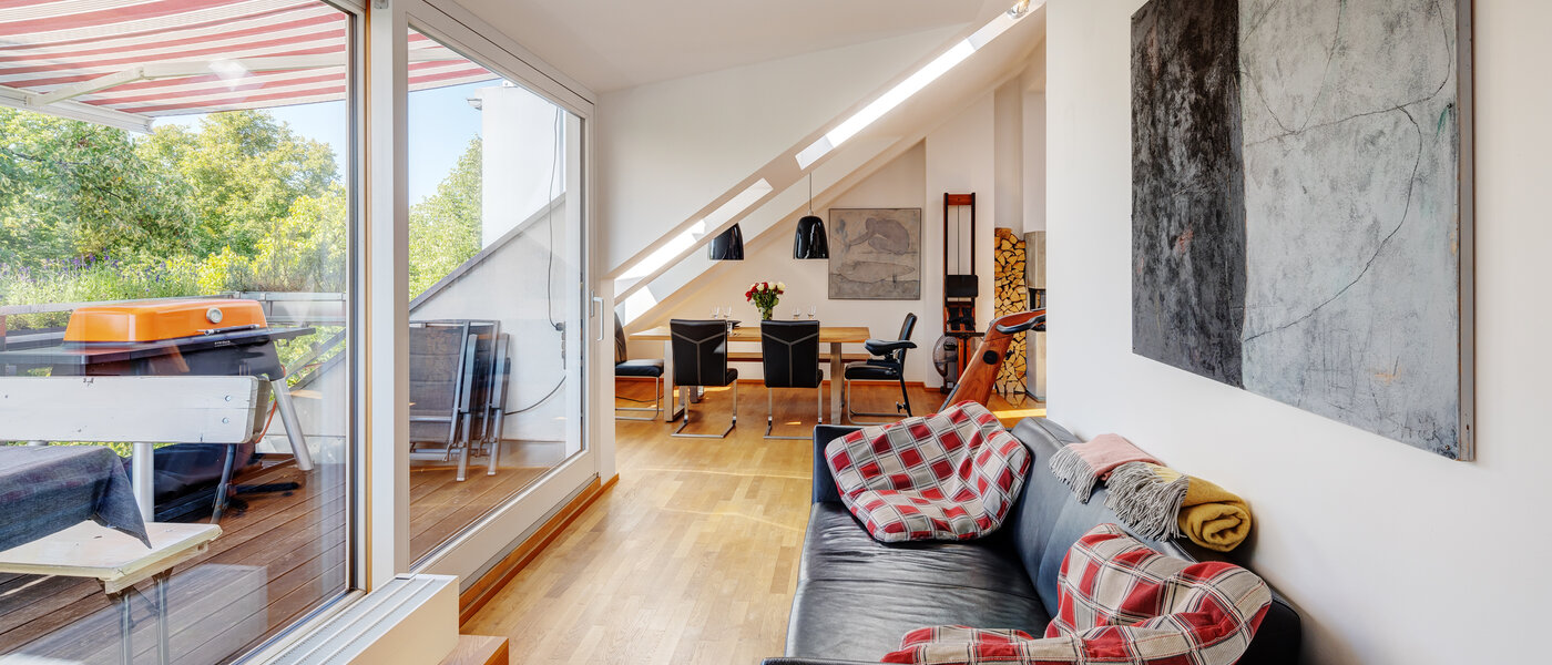 attico con terrazzo München Ramersdorf 04 zona living 13657