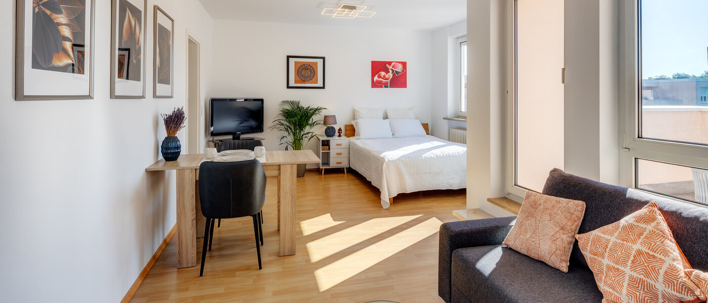 attico con terrazzo München Neuperlach 01 zona living 13658