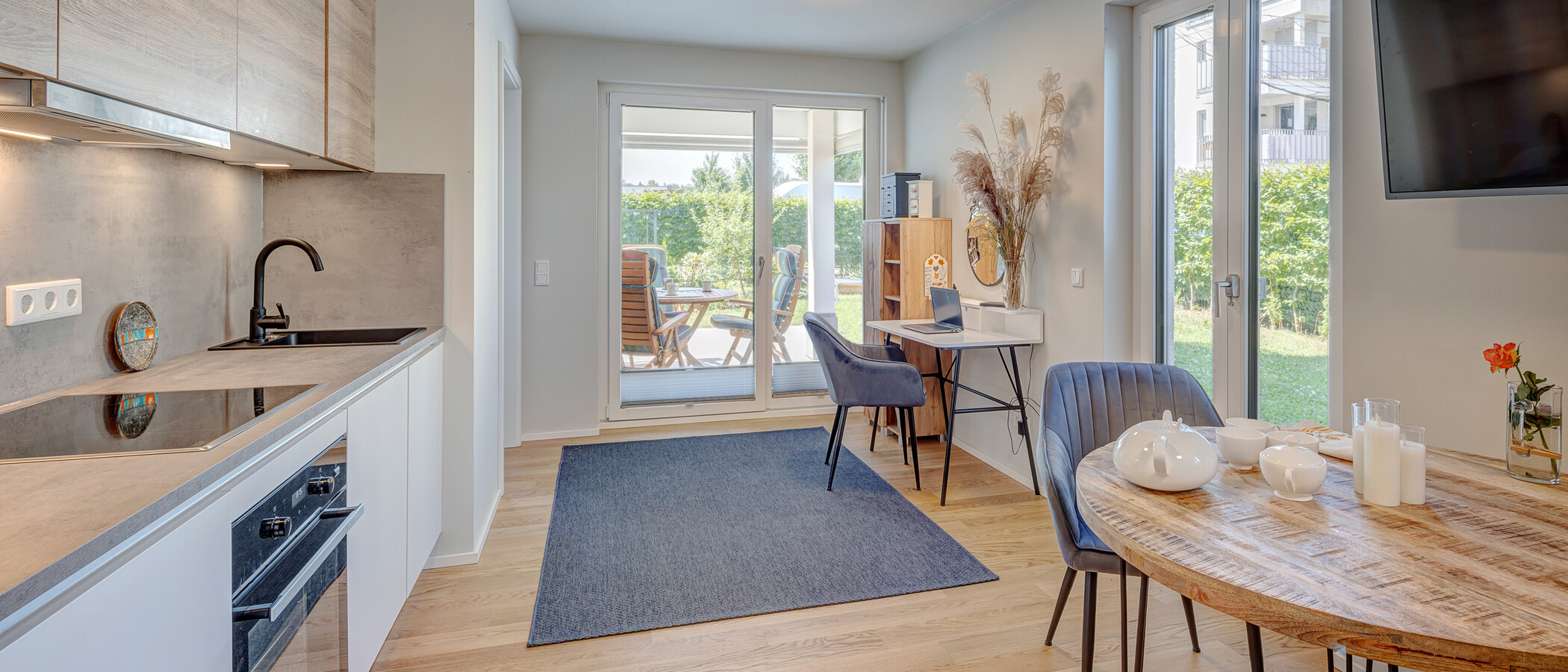 appartamento con giardino Neuried 03 zona living 13774