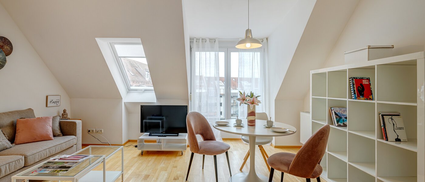 attico München Schwabing (rechts der Leopoldstraße) 03 soggiorno 13837