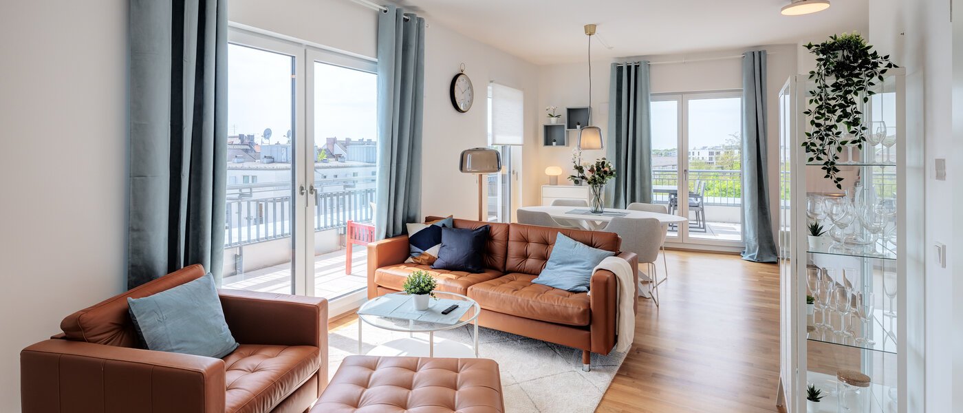 attico con terrazzo München Neuhausen 01 zona living 13934