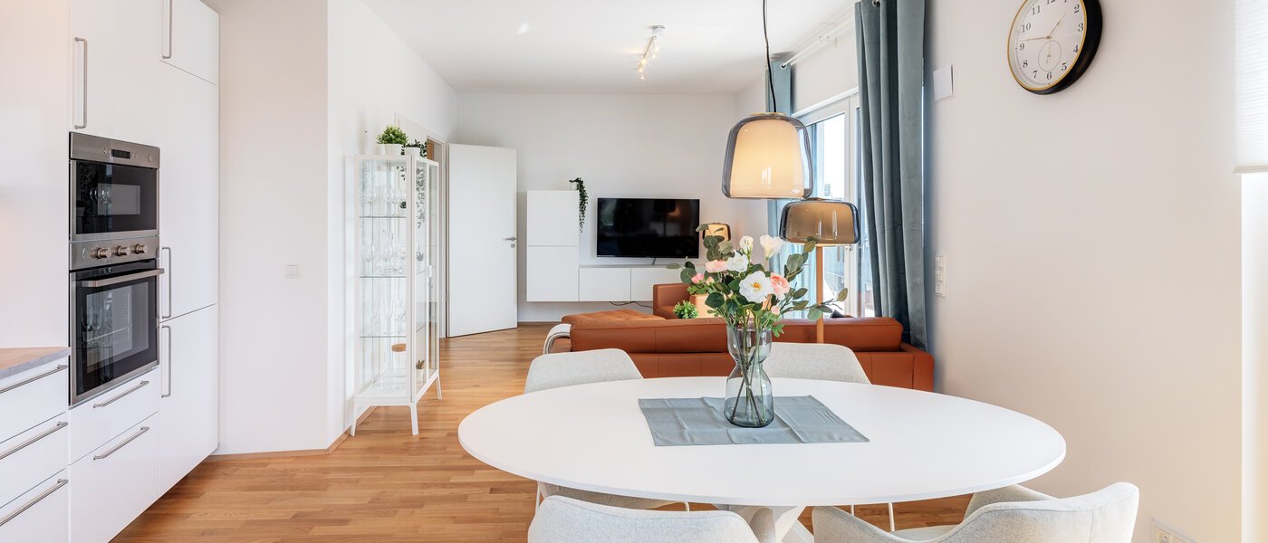 attico con terrazzo München Neuhausen 04 zona living 13934