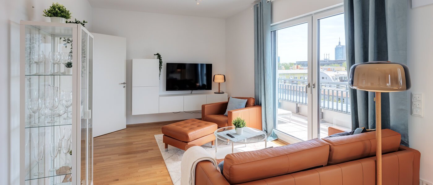 attico con terrazzo München Neuhausen 05 zona living 13934