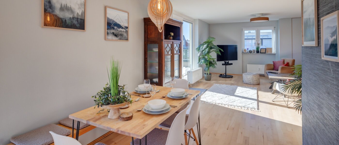 attico con terrazzo München Neuhausen 05 zona living 13988