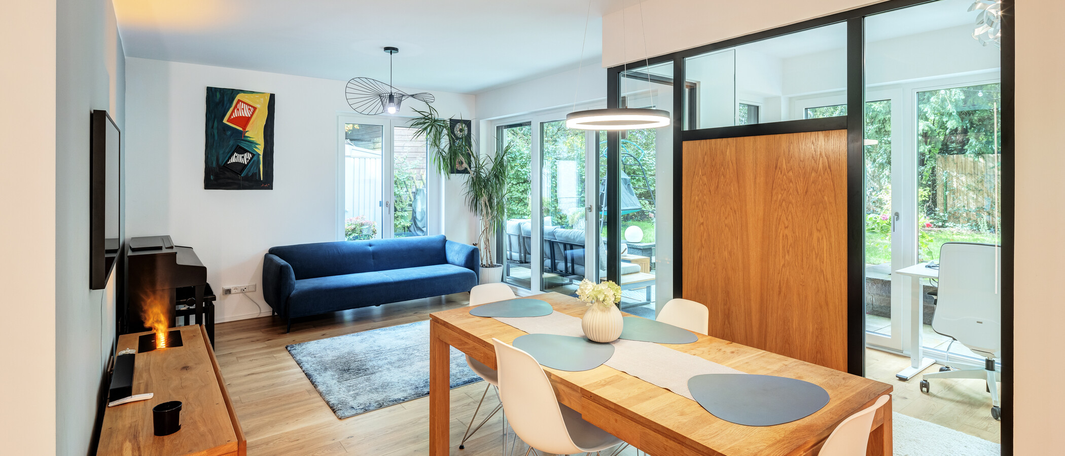 appartamento con giardino München Solln 02 zona living 14197