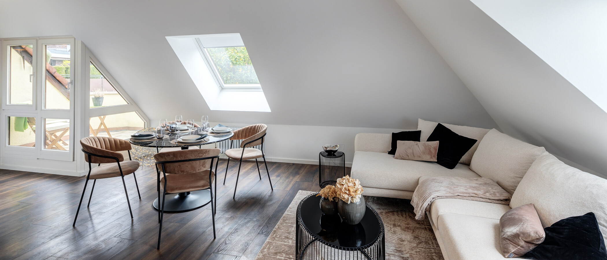 attico con terrazzo München Großhadern 02 zona living 14211