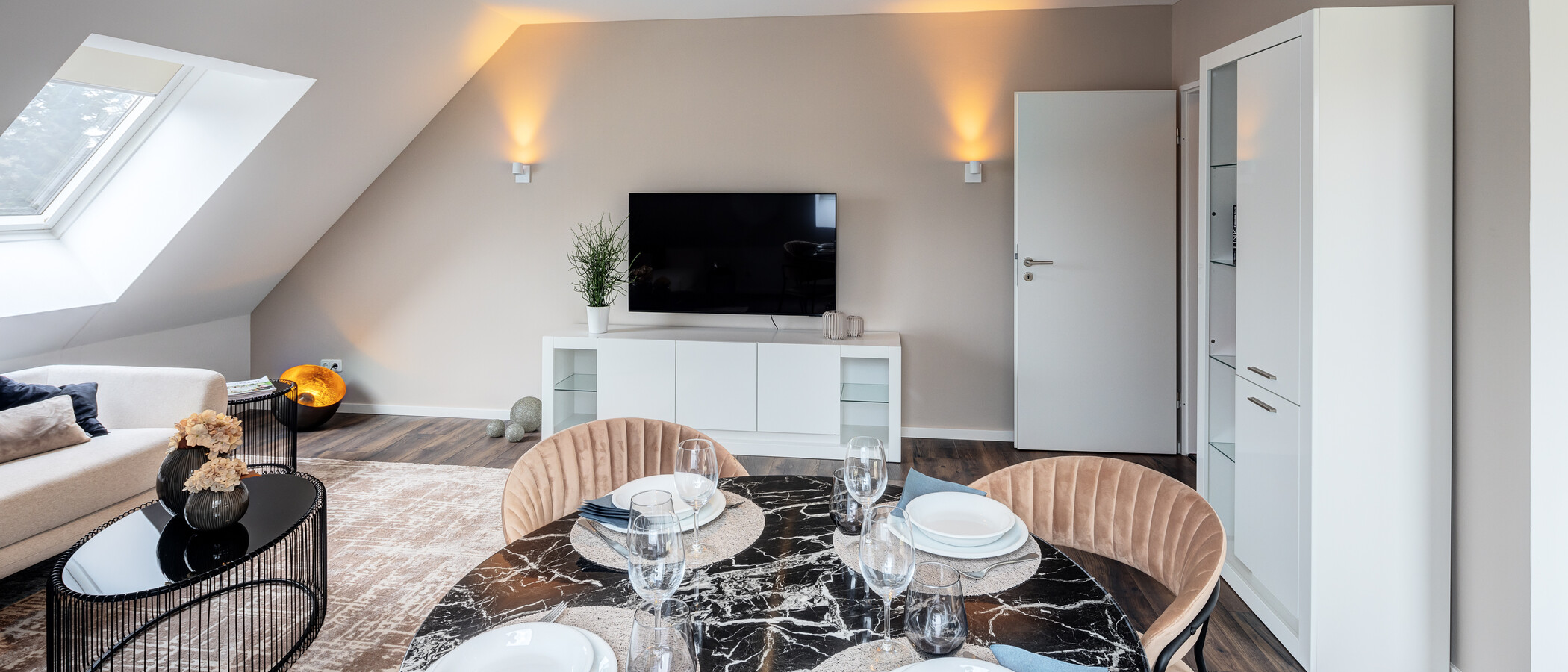 attico con terrazzo München Großhadern 05 zona living 14211