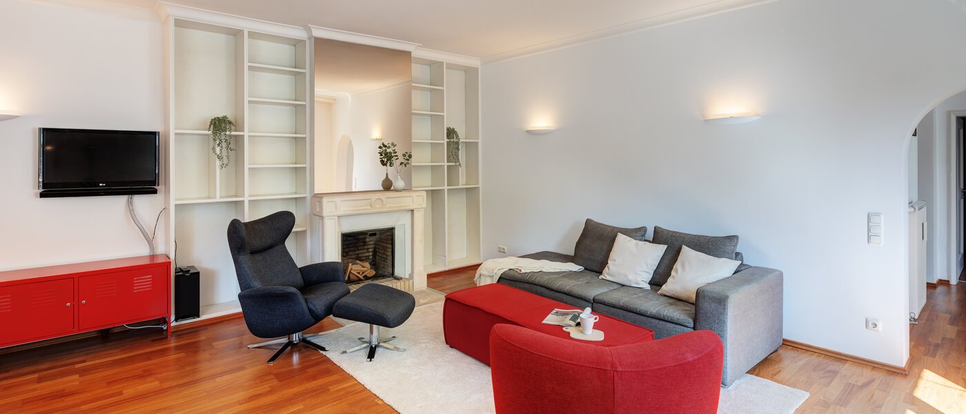 attico con terrazzo München Solln 03 zona living 14396